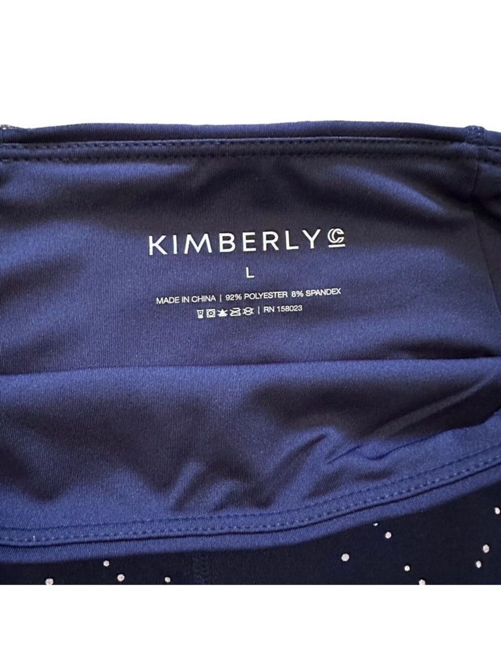 Kimberly Ombre Space Metallic High Rise Navy & Silver Polka Dot Leggings Large - Picture 4 of 8